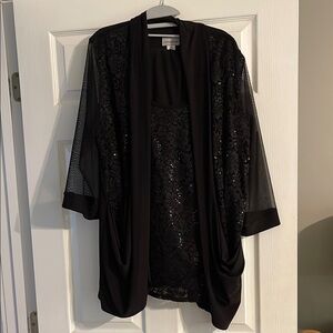 Black Lace Evening wear-formal event pants and jacket by Catherines